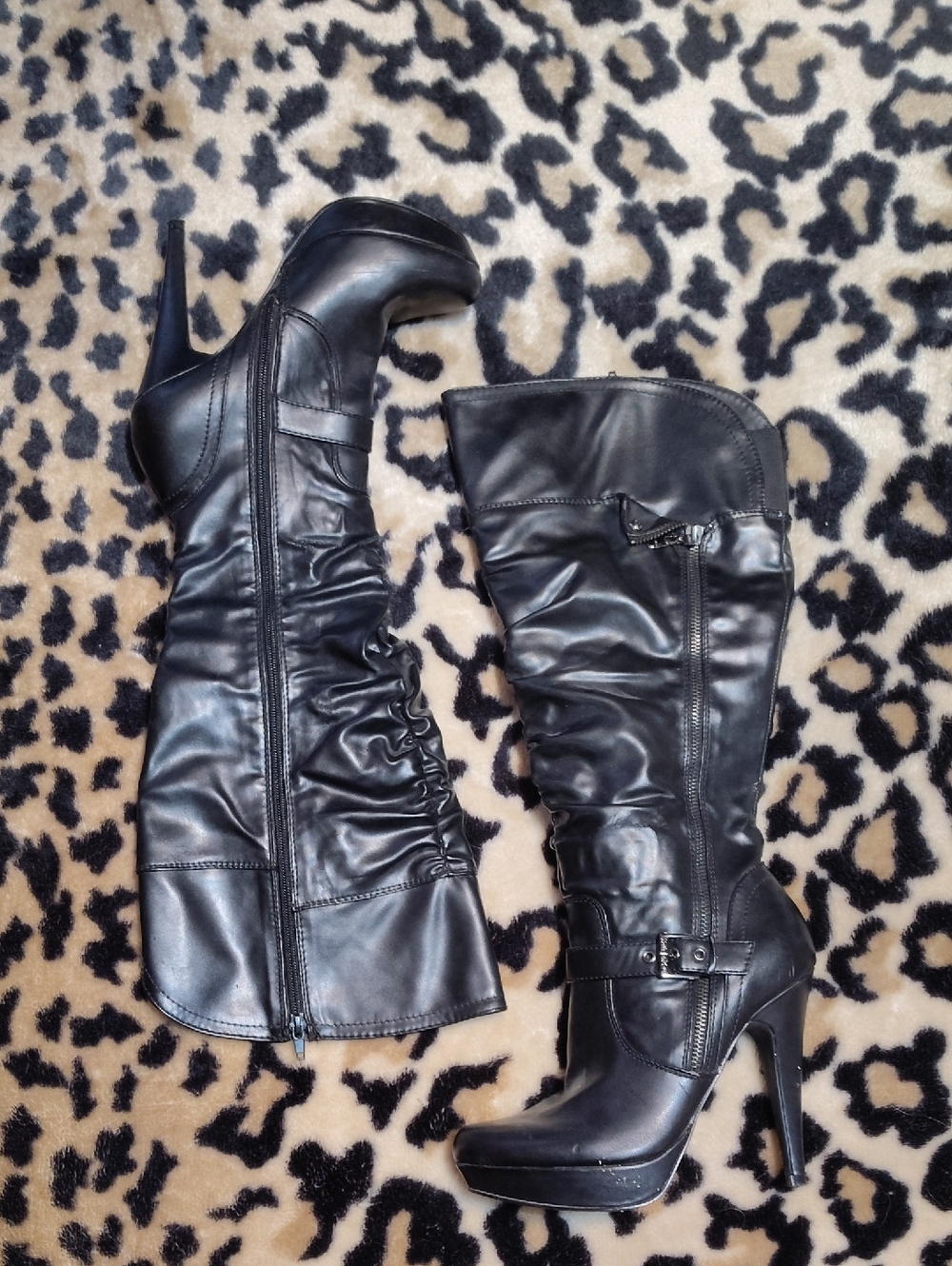 Guess Black Platform Stiletto Boots